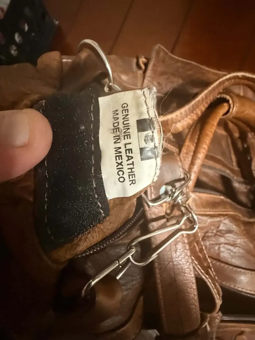 Vintage Distressed Brown Genuine Leather Duffel Travel Bag Made in Mexico